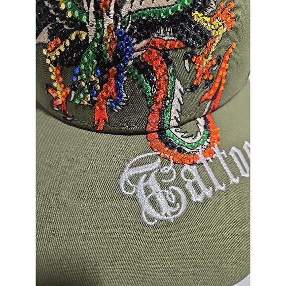 Ed Hardy Tattoo Trucker Hat Green - Picture 3 of 12